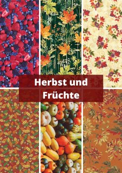 6 verschiedene Stoffe - Herbst und Früchte
